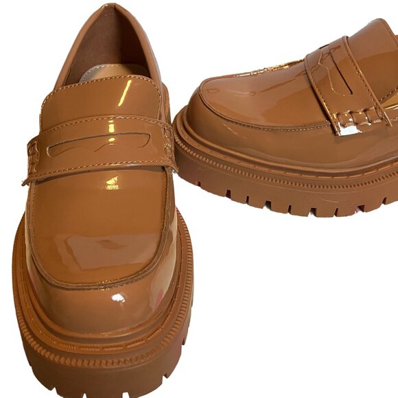 NIB Aldo Tan Patent Leather Loafers Size: 6.5 - Picture 4 of 7